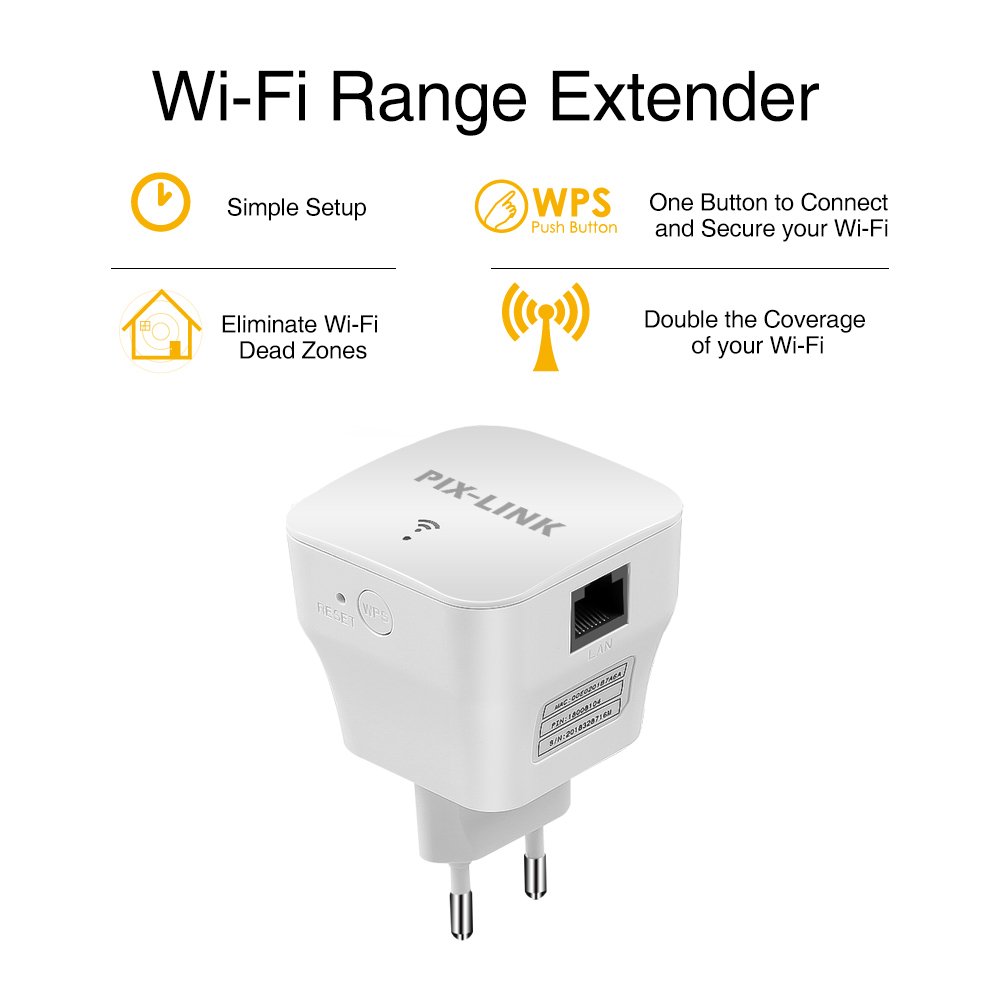 PIX-LINK WR12 Wireless Repeater Extender 300Mbps WiFi Amplifier Long Range Wi fi Signal Booster Wi-fi Access Point AP Router